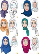 وکتور لایه باز طرح روسری و حجاب اسلامی